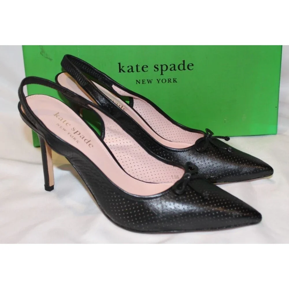 Kate Spade New York Veronica High‎ Nappa Leather Slingback Sandals 7.5 NIB $248